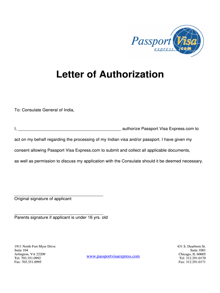 Authority Letter  Form
