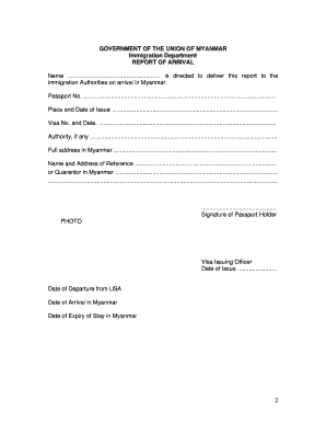 Myanmar Social Visa Application Form PDF