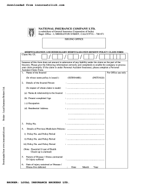 National Insurance Satisfaction Voucher  Form