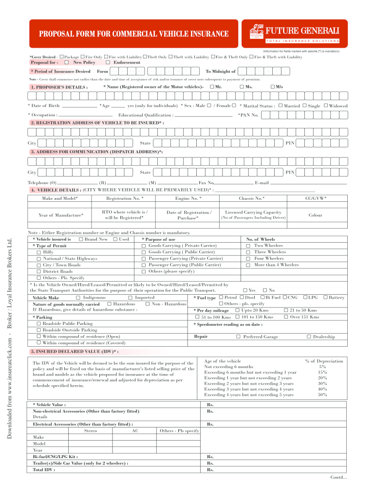 Future Generali Mediclaim Form