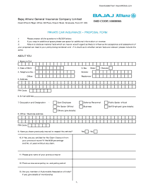 Bajaj Allianz Policy Number Format