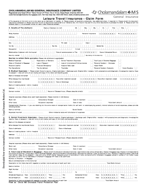 Chola Claim Form