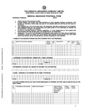 Oriental Motor Claim Form