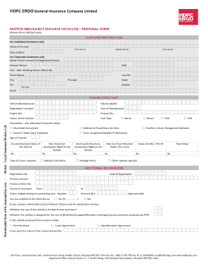 Hdfc Motor Claim Form