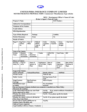 Uiic Proposal Form