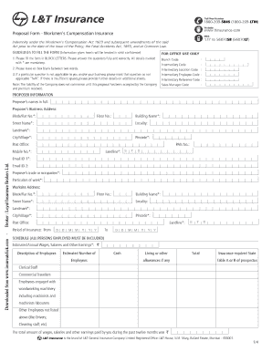 L&amp;t Workman Ompensation Policy Form