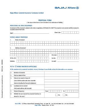 Bajaj Allianz Fire Proposal Form