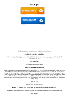 Pw 2n Thermostat Datasheet  Form