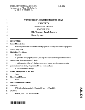 Utah Tod Deed Form