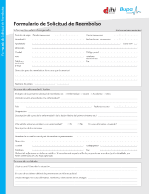 Formulario De Solicitud De Reembolso