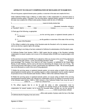 Deceased Employee Compensation Collection Form