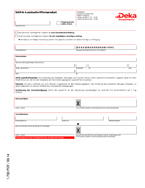 Sepa Lastschriftmandat Formular PDF