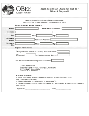 Obee Credit Union Reviews  Form