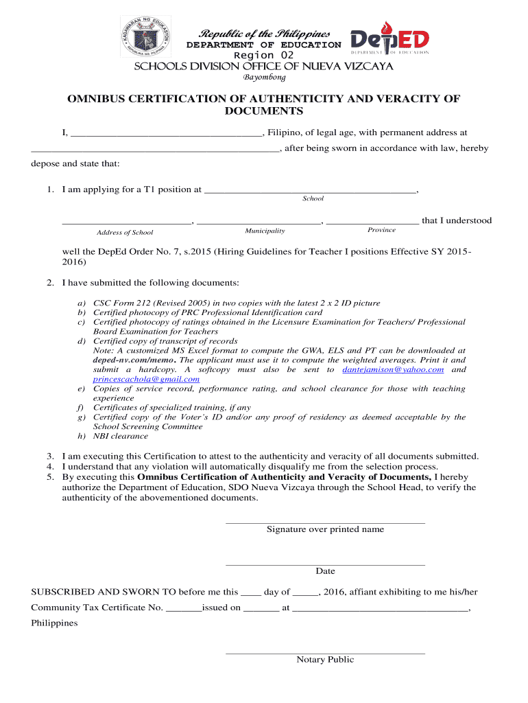  Omnibus Form 2016-2024