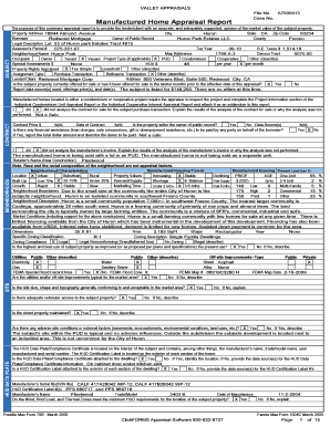 Mobile Home Appraisal  Form