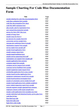 Code Blue Documentation Sample  Form