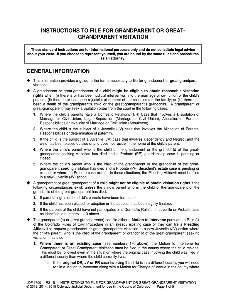 Grandparent Visitation Form