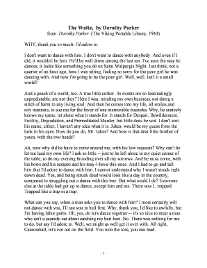 The Waltz, by Dorothy Parker Form