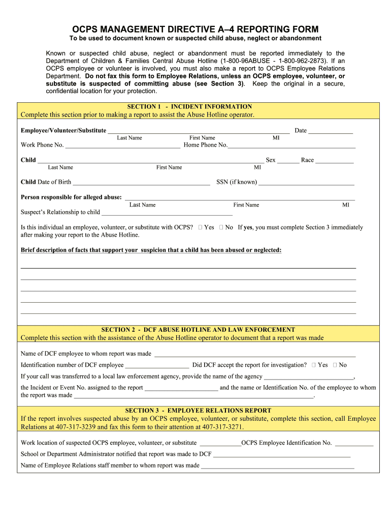 Ocps A4  Form