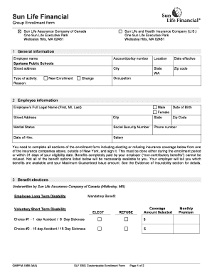 Sunlife Insurance Company Member Form