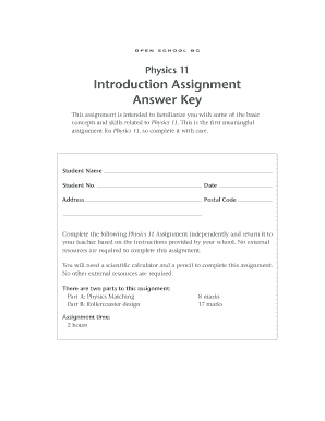 Physics 11th Assignment Answers  Form