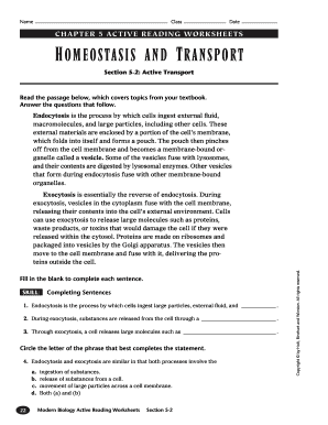 Homeostasis Reading Worksheet Answer Key  Form