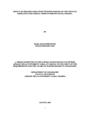 EFFECT of PRECIPITATION EFFECTIVENESS INDICES on the YIELD of SOME SELECTED GRAIN CROPS in SOKOTO STATE  Form