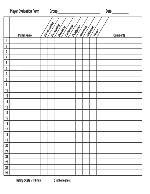 Lacrosse Tryout Evaluation Form - Fill Out and Sign Printable PDF Template  | signNow