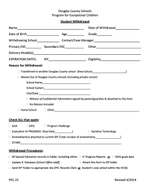 Georgia School Withdrawal Form