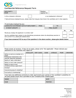 Confidential Reference Request Form Candimannet