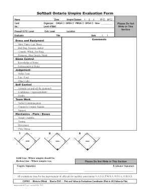 Umpire Evaluation Form