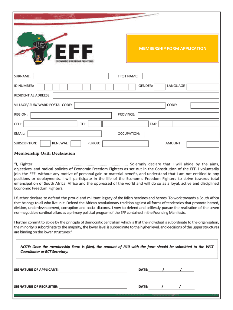 Eff Membership  Form