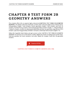 Chapter 8 Test Form 2b Answer Key