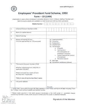 Form 19 Uan