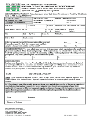 New York City Parking Permit  Form