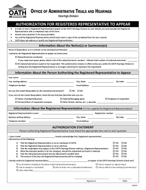 Oath Authorization Form