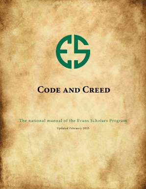 Evans Scholars Code and Creed  Form