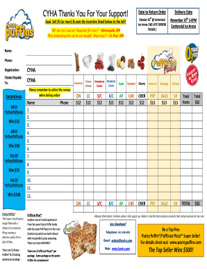 Pastry Puffins Order Form