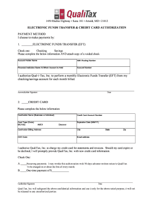 Combined Credit Card and ACH Authorization Form