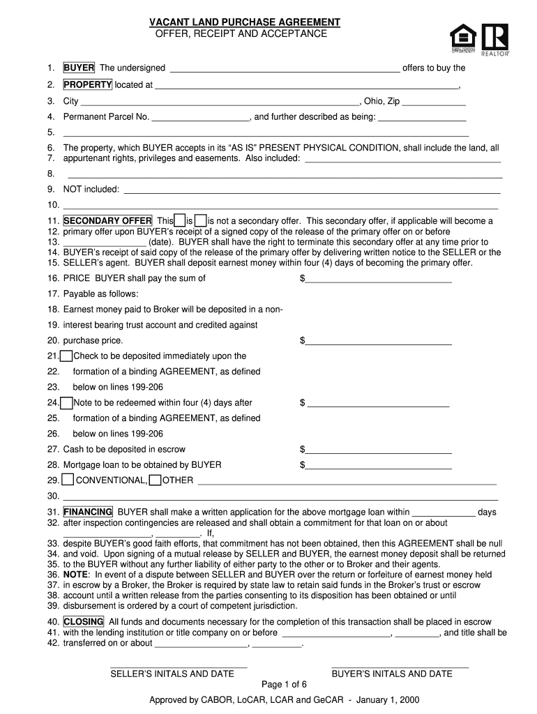  VACANT LAND PURCHASE AGREEMENT 150344952homesconnectcom 2000