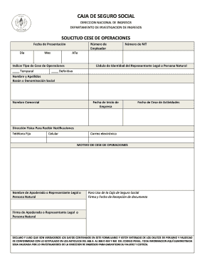 Cese De Operaciones Css  Form