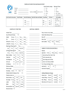 NBIServices PUMPING UNIT INSPECTION MAINTAINANCE REPORT  Form