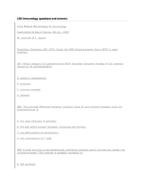 130 Immunology Questions and Answers  Form