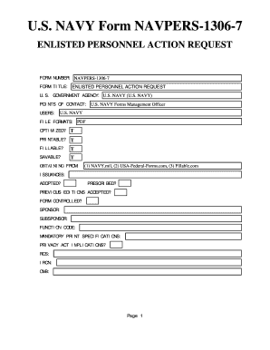 Navpers 1306 7 Rev 08 Fillable  Form