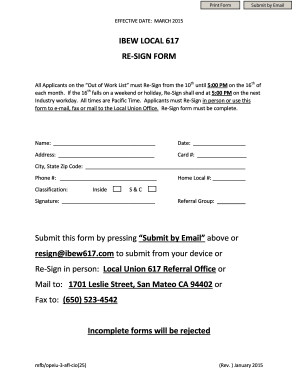 IBEW LOCAL 617 RE SIGN BFORMb Submit This Bformb by Pressing Bb