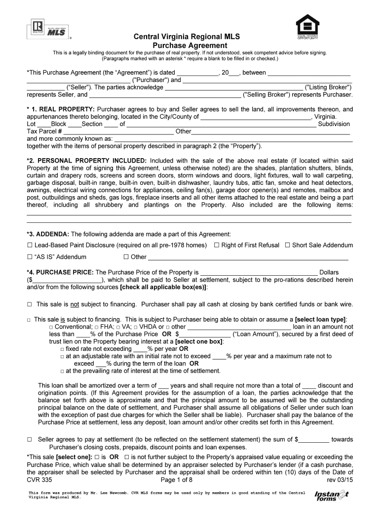 Cvrmls  Form