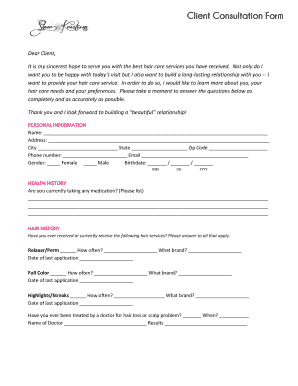 Client Consultation Form Sheer Kreations