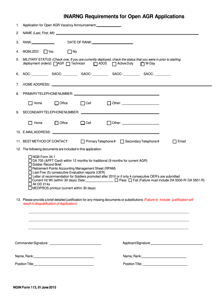 Ngin Form 113 Fillable