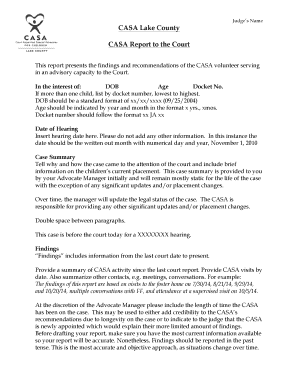 Court Report Template  Form