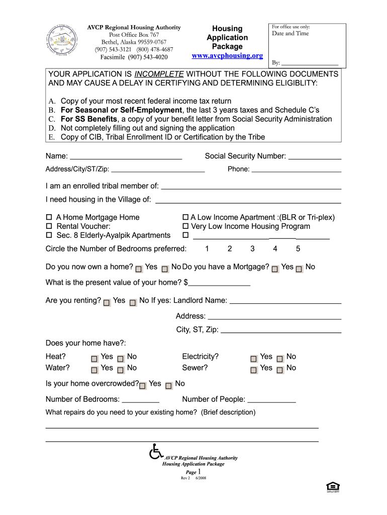 Avcp Housing  Form